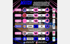 Matchs du 18 & 19 Janvier 2025 en déplacement 